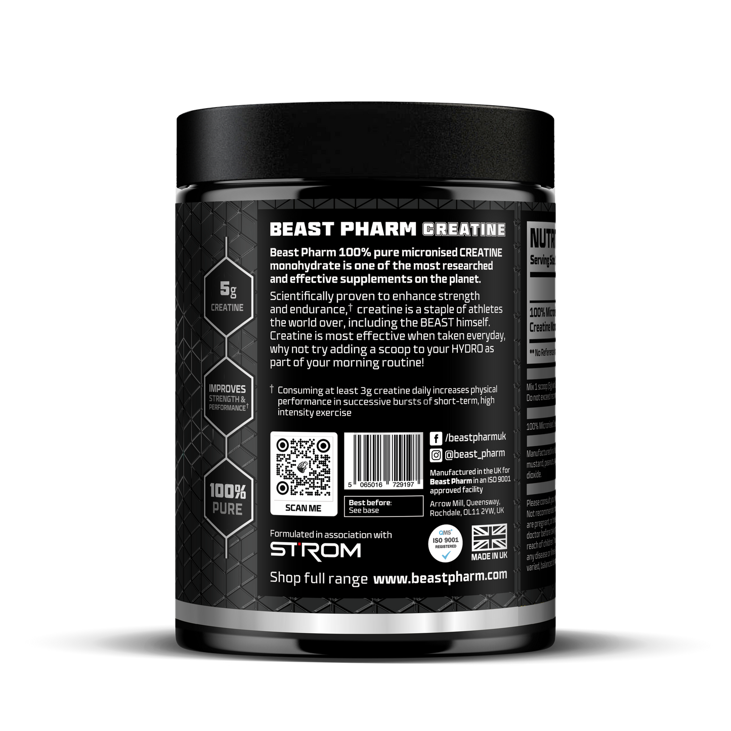 100% Pure Micronised Creatine Monohydrate - 500g