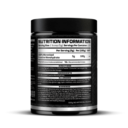 100% Pure Micronised Creatine Monohydrate - 500g