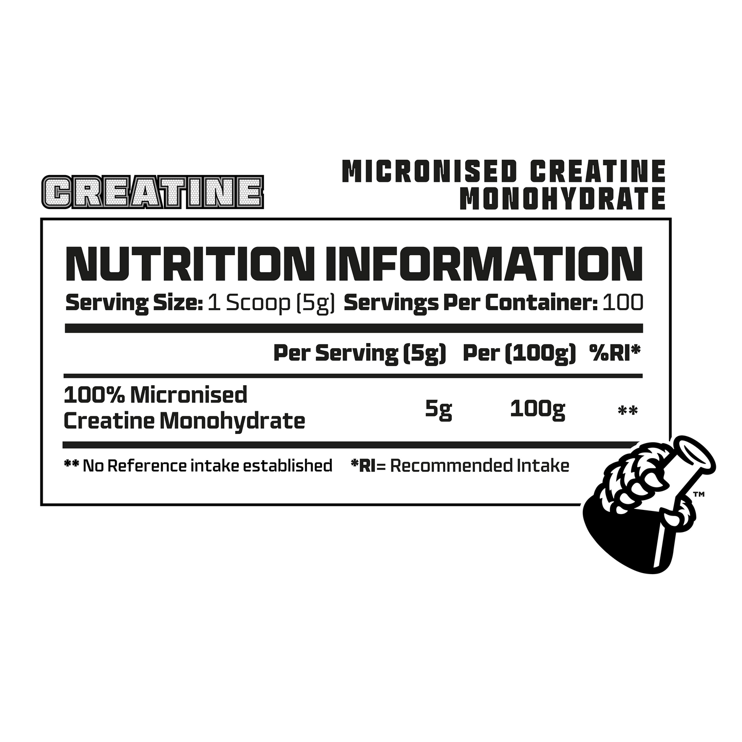 100% Pure Micronised Creatine Monohydrate - 500g