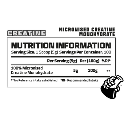 100% Pure Micronised Creatine Monohydrate - 500g