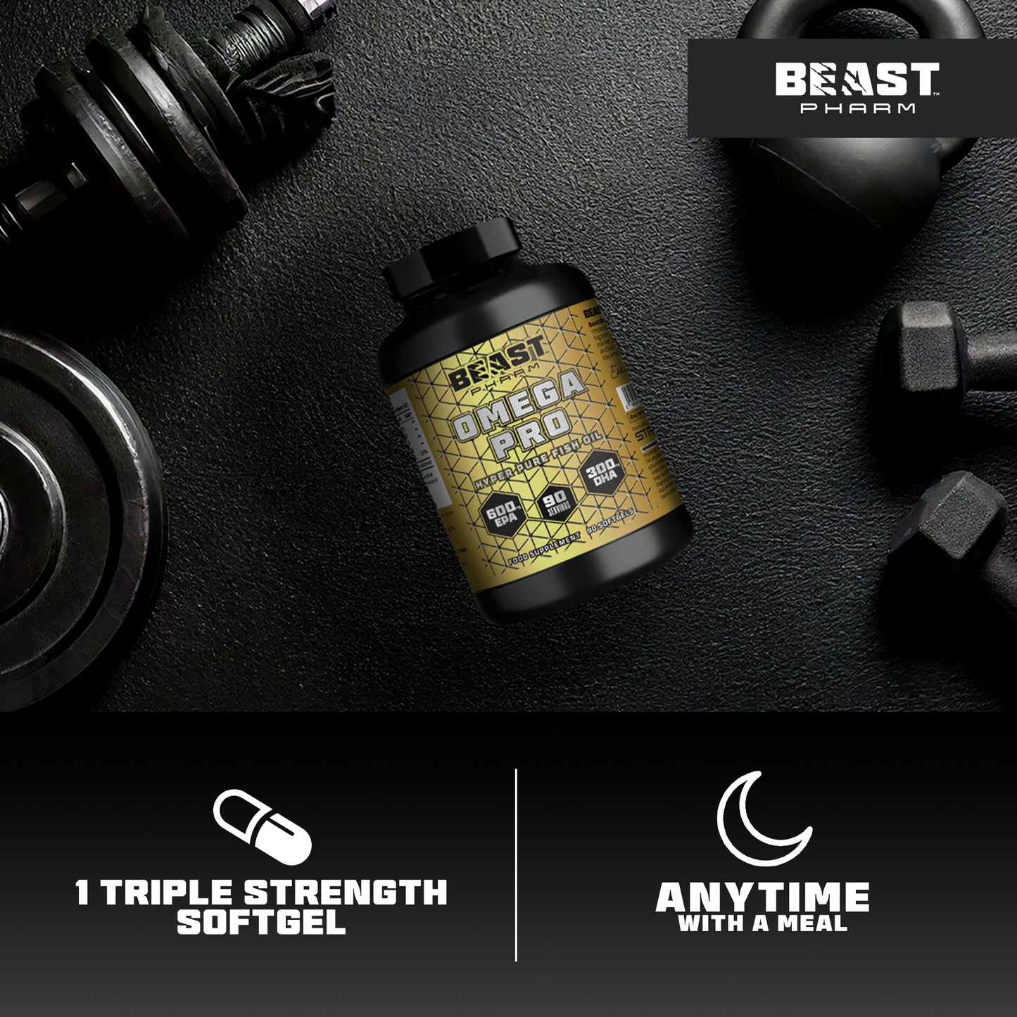 Omega 3 Pro - Hyper Pure Fish Oil with 600mg EPA & 300mg DHA